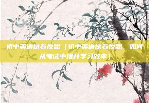 初中英语试卷反思（初中英语试卷反思，如何从考试中提升学习效率）