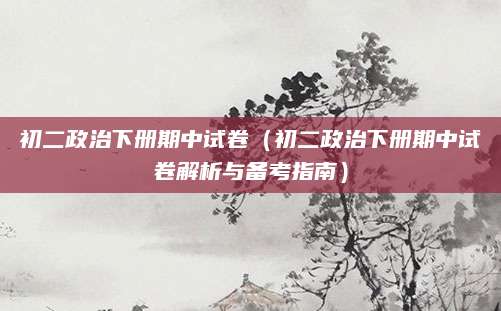 初二政治下册期中试卷（初二政治下册期中试卷解析与备考指南）