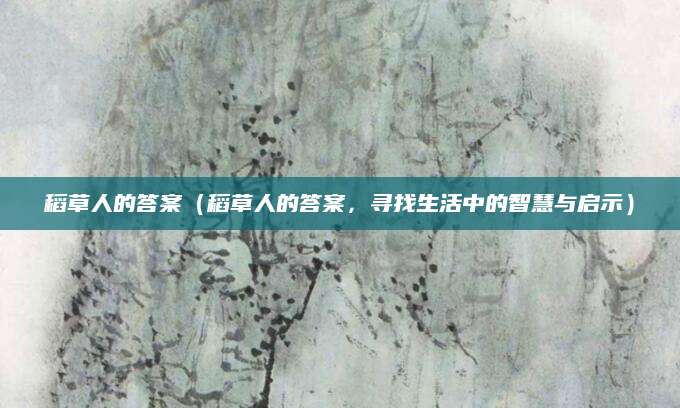 稻草人的答案（稻草人的答案，寻找生活中的智慧与启示）