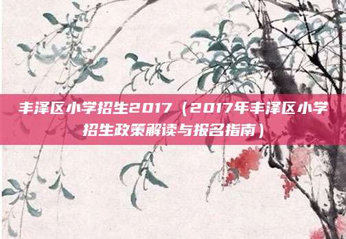 丰泽区小学招生2017（2017年丰泽区小学招生政策解读与报名指南）