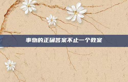 事物的正确答案不止一个教案
