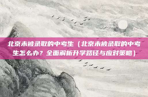 北京未被录取的中考生（北京未被录取的中考生怎么办？全面解析升学路径与应对策略）