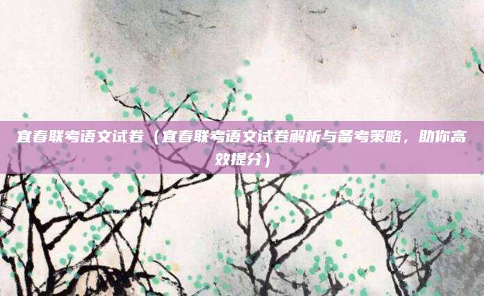 宜春联考语文试卷（宜春联考语文试卷解析与备考策略，助你高效提分）
