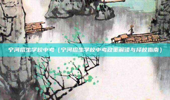 宁河招生学校中考（宁河招生学校中考政策解读与择校指南）
