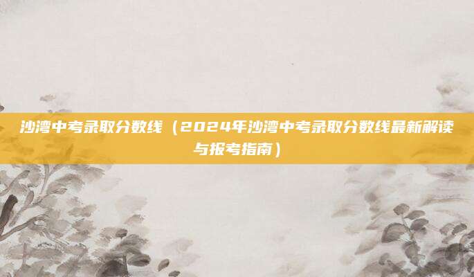 沙湾中考录取分数线（2024年沙湾中考录取分数线最新解读与报考指南）