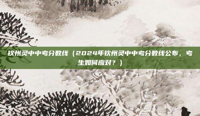 钦州灵中中考分数线（2024年钦州灵中中考分数线公布，考生如何应对？）