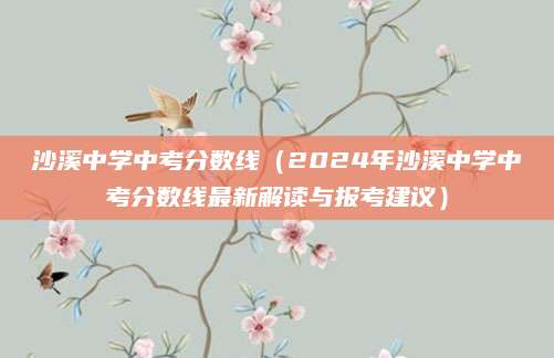 沙溪中学中考分数线（2024年沙溪中学中考分数线最新解读与报考建议）