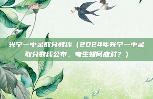 兴宁一中录取分数线（2024年兴宁一中录取分数线公布，考生如何应对？）