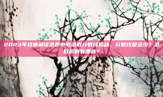 2023年权威解读武邑中考录取分数线揭秘，分数线是多少？录取规则有哪些？