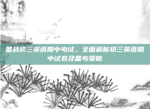 备战初三英语期中考试，全面解析初三英语期中试卷及备考策略
