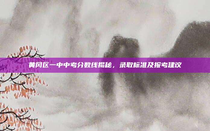 黄冈区一中中考分数线揭秘，录取标准及报考建议