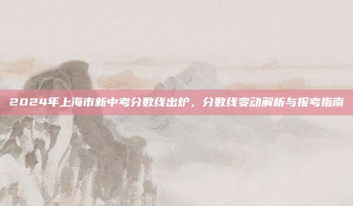 2024年上海市新中考分数线出炉，分数线变动解析与报考指南