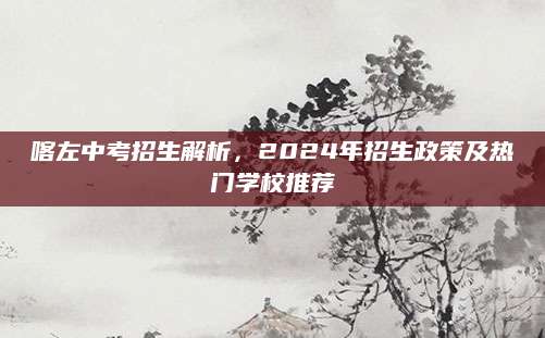 喀左中考招生解析，2024年招生政策及热门学校推荐