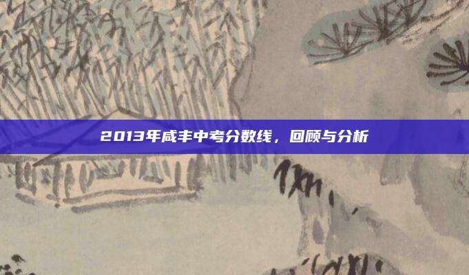 2013年咸丰中考分数线，回顾与分析