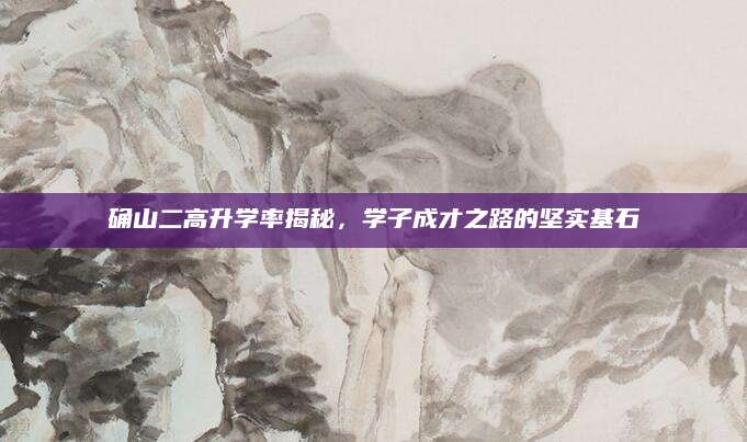 确山二高升学率揭秘，学子成才之路的坚实基石