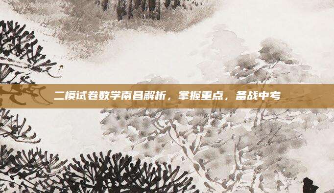二模试卷数学南昌解析，掌握重点，备战中考