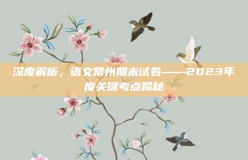 深度解析，语文常州期末试卷——2023年度关键考点揭秘