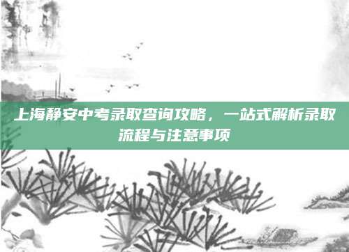上海静安中考录取查询攻略，一站式解析录取流程与注意事项