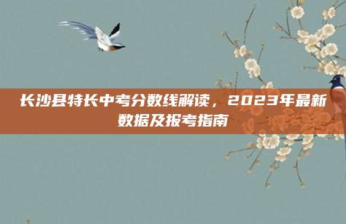 长沙县特长中考分数线解读，2023年最新数据及报考指南