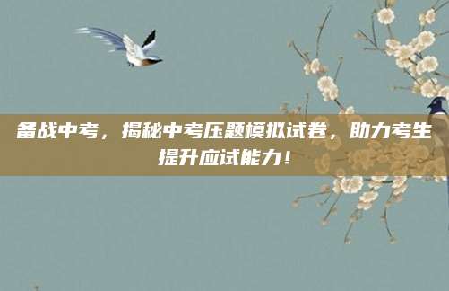 备战中考，揭秘中考压题模拟试卷，助力考生提升应试能力！