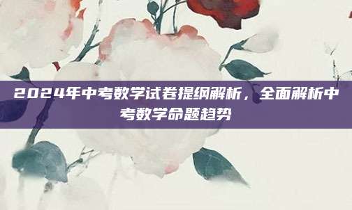 2024年中考数学试卷提纲解析，全面解析中考数学命题趋势