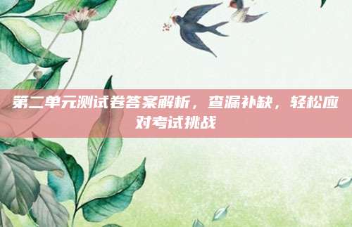 第二单元测试卷答案解析，查漏补缺，轻松应对考试挑战