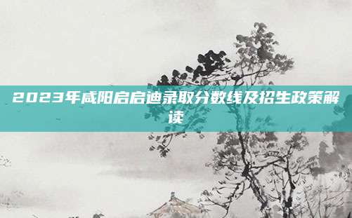2023年咸阳启启迪录取分数线及招生政策解读