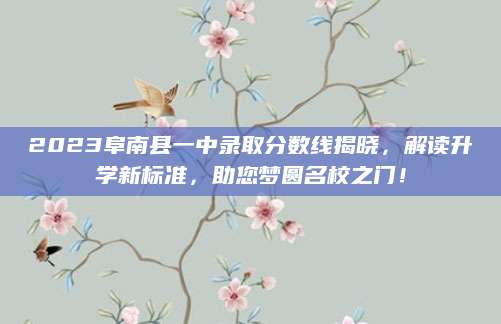 2023阜南县一中录取分数线揭晓，解读升学新标准，助您梦圆名校之门！