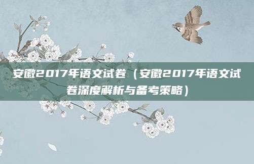 安徽2017年语文试卷（安徽2017年语文试卷深度解析与备考策略）