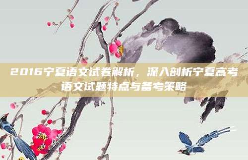 2016宁夏语文试卷解析，深入剖析宁夏高考语文试题特点与备考策略