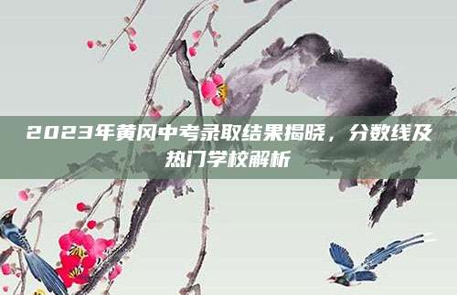 2023年黄冈中考录取结果揭晓，分数线及热门学校解析