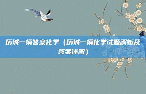 历城一模答案化学（历城一模化学试题解析及答案详解）