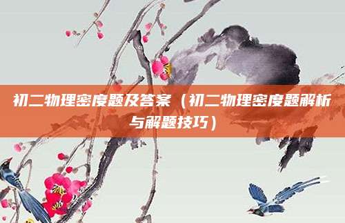 初二物理密度题及答案（初二物理密度题解析与解题技巧）