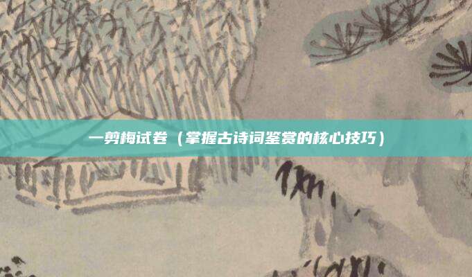 一剪梅试卷（掌握古诗词鉴赏的核心技巧）