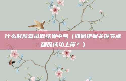 什么时候查录取结果中考（如何把握关键节点确保成功上岸？）