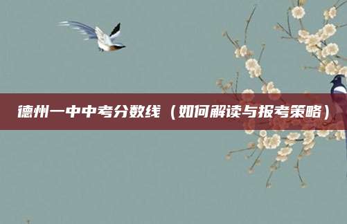德州一中中考分数线（如何解读与报考策略）