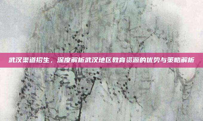 武汉渠道招生，深度解析武汉地区教育资源的优势与策略解析