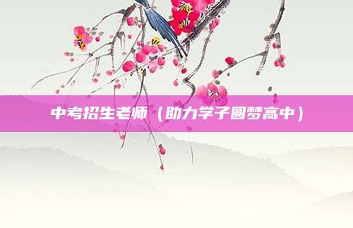 中考招生老师（助力学子圆梦高中）
