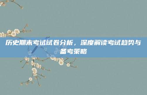 历史期末考试试卷分析，深度解读考试趋势与备考策略